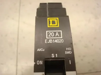 Square D EJB14020 Circuit Breaker 20 Amps 277VAC 1 Pole Used