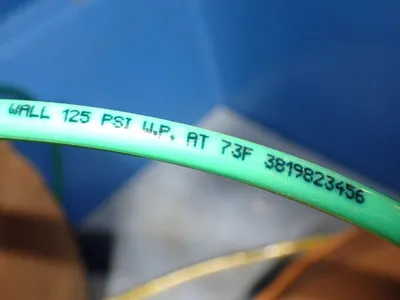 1/4 O.d X 1/16 Wall Parker Parflex Tubing Green And Yellow