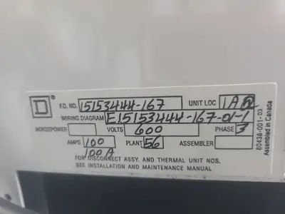 USED SQUARE D MODEL 6