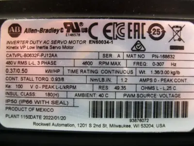 NEW Allen-Bradley VPL-B0632F-PJ12AA