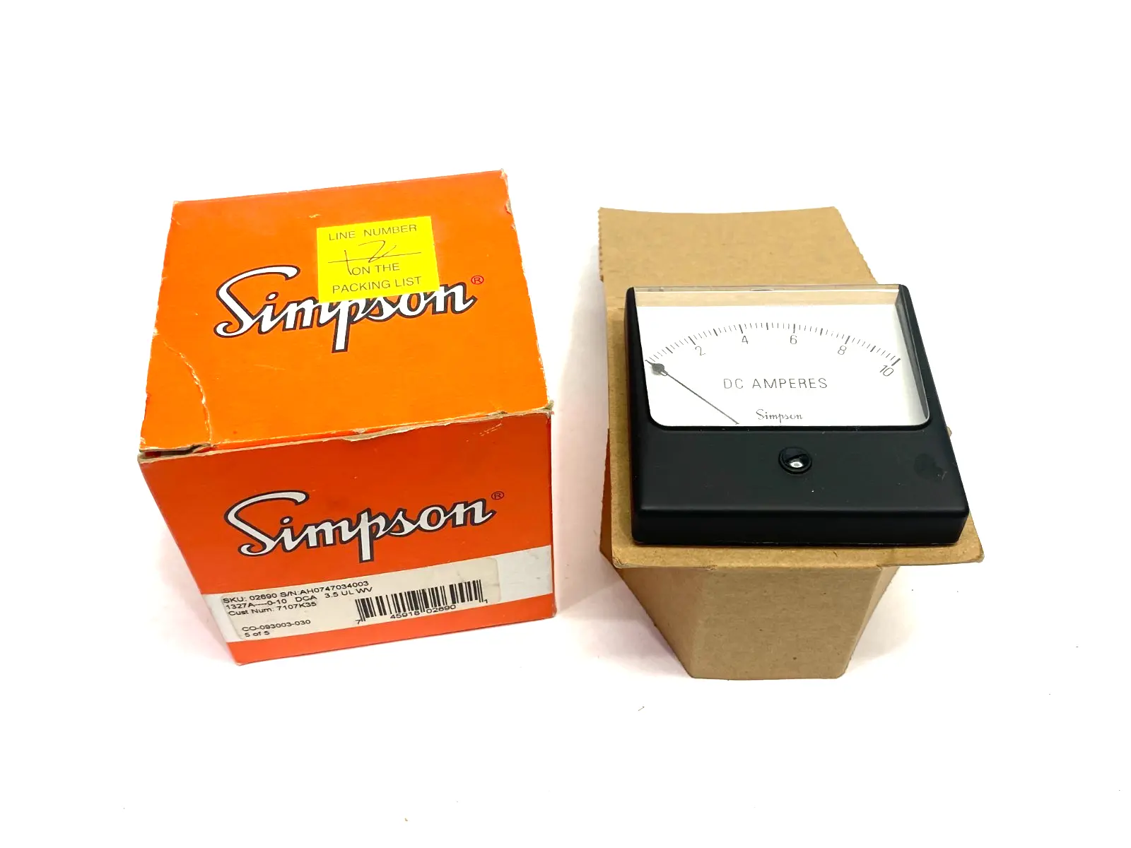 USED SIMPSON ANALOG PANEL METER 1327A 0-10 DCA