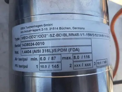 USED GEA TUCHENHAGEN MEO-OD