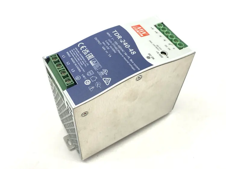 New | in-Stock MEAN WELL Industrial DIN Rail Power Supply 3-Phase 5A 48V 240W DIN Rail Power Supplies Michigan US | Maverick Industrial Sales #1391521