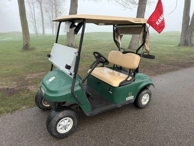 (1) 2017 E-Z-Go golf cart with a Kawasaki gas engine, model 625111G01, includes canopy, ball cover, ...