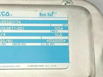 Asco Red Hat NS8320174 Solenoid Valve1/4" NPT 120V New