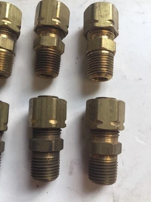 *New* 1/4" X 1/8" Compression Align Male Connector  (Lot Of 10) *Warranty*