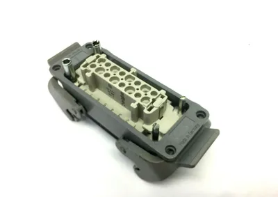 USED HARTING HAN 16 E-F INSERT FEMALE CRIMP W/ 2 LEVER HOUSING