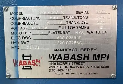 USED 2006 WABASH WABASH 500-2430-X PRESS