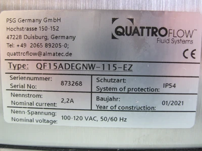 USED Quattro Flow QF15ADEGNW-115-EZ