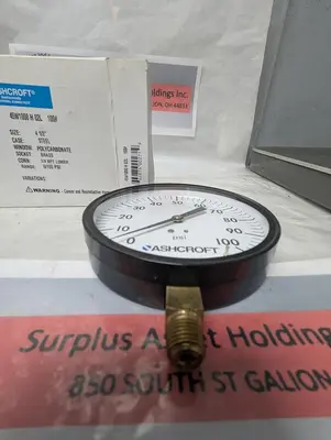 New | in-Stock ASHCROFT 45W1000 H 02L Universal Pressure Meters Ohio US | Surplus Asset Holdings #1240506