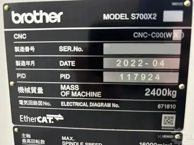 USED 2022 BROTHER SPEEDIO S700X2