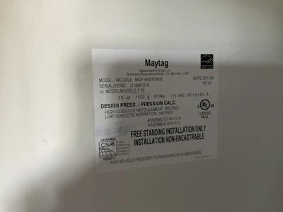 Used MAYTAG FREEZER Freezers Michigan US | Miedema Asset Management Group #1340949