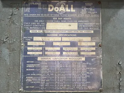 Used DOALL 36W Vertical Band Saws Ohio US | HGR 24 #1545775