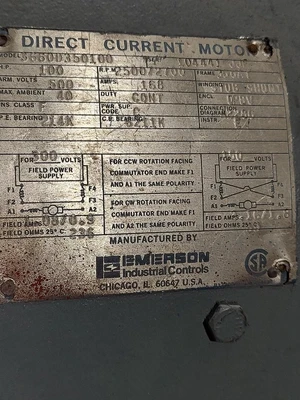 Used Emerson 366OD350100 D.C. Motors Kentucky US | Edwards Industrial Repair #1312875