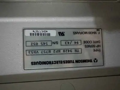 Used Thomson Tubes Electroniques TH 9428 HP2 H757 VR53 Medical Parts Texas US | PT Medical Technologies #1458572
