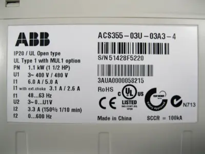 USED ABB ACS355-03U-03A3-4