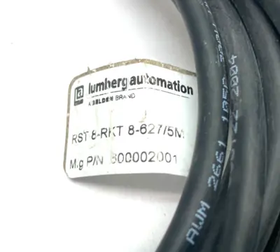 USED LUMBERG AUTOMATION DBL-ENDED CONNECTION CORDSET 5M 8-PIN 60002001
