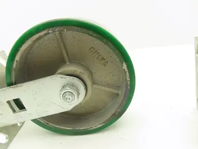 PEMCO E-6 Caster W/6" Heavy Duty Poly Covered Wheel Greaseable Bearings Lot of 2