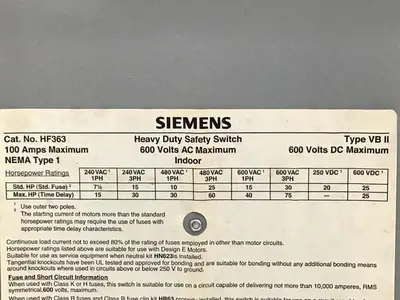 USED SIEMENS HF363