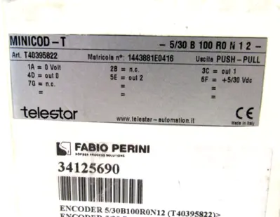 NEW TELESTAR MINICOD-T T40395822 ENCODER