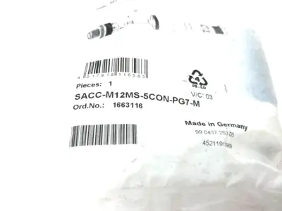 SACC-M12MS-5CON-PG7-M,1663116 | Phoenix Contact SACC-M12MS-5CON-PG7-M Male Wireable Connector M12 5-Pin 1663116 - New