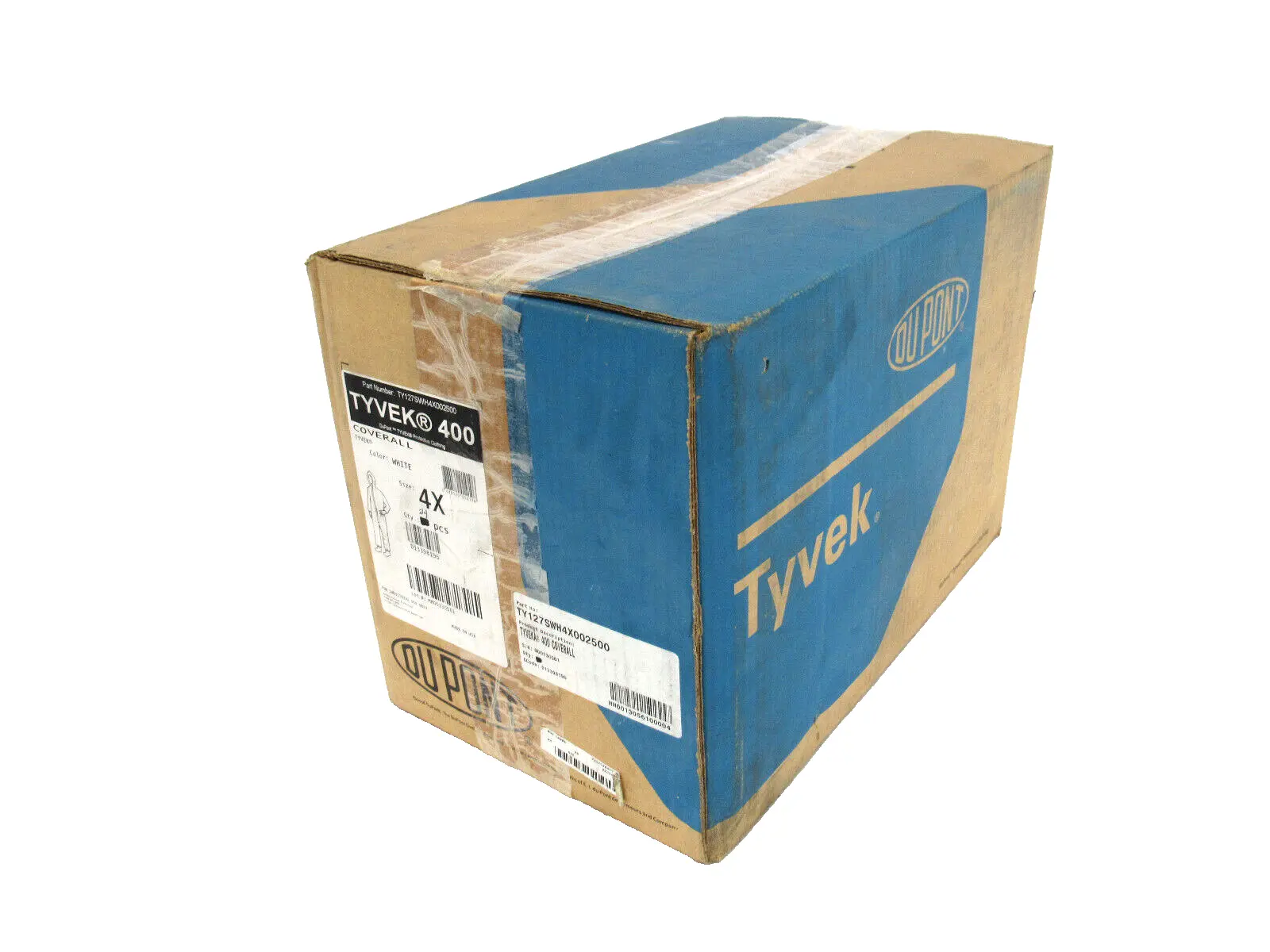 NEW BOX OF 24EA DUPONT TYVEK 400 4X COVERALL TY127SWH4X002500