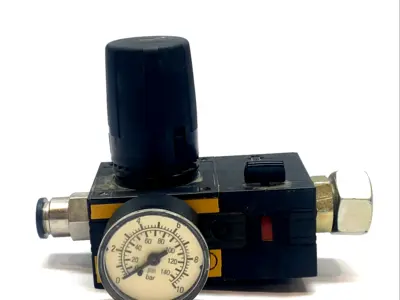 Used Knapp w/Gauge Modular Unit Push In Outlet Fitting Air Pressure Regulators Michigan US | Maverick Industrial Sales #1394283