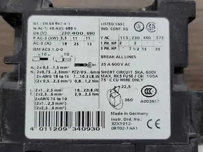 USED SIEMENS 3RT1026-1AK60