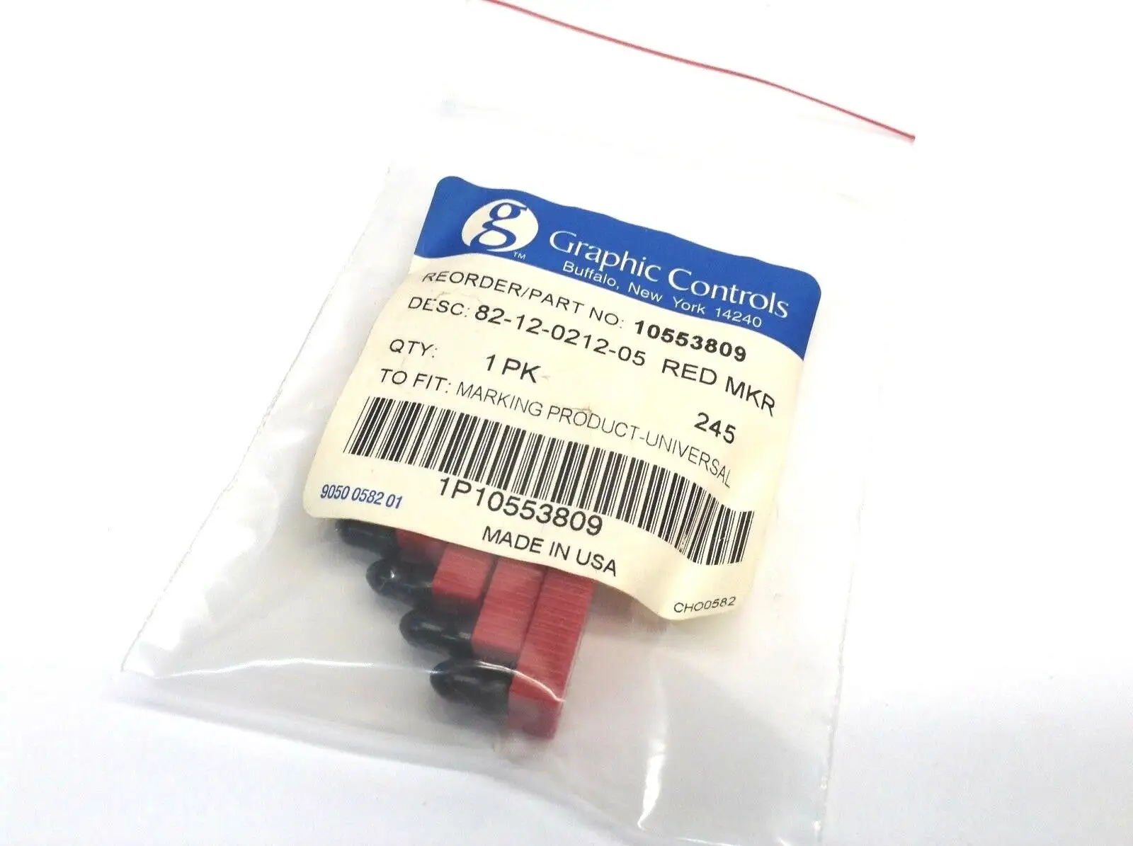 10553809 | Graphic Controls  Universal MP 82-12-0212-05 Red Marker PACK OF 5 - New