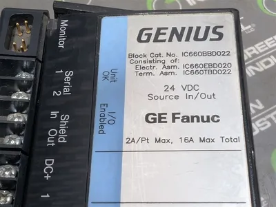 GE Fanuc IC660TBD022K Genius 24VDC Source Input / Output Module Used