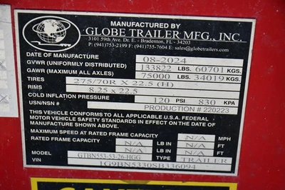 Used 2025 GLOBE _UNKNOWN_ Lowboy Trailers South Carolina US | BTM Machinery #1354472