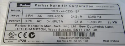 NEW PARKER 10G-44-0230-BF AC DRIVE AC10 IP20 460V 3P 15HP B NF 10G-44-0230-BN