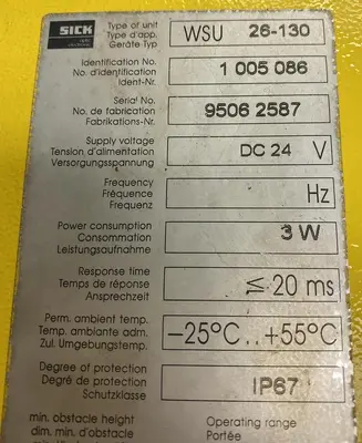 Used SICK WSU 26-130 Misc Electrical & Power Parts Ohio US | Surplus Asset Holdings #1233807