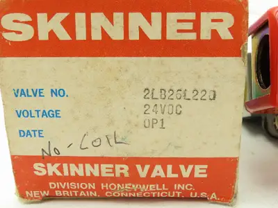 Lancer 2LB26L220 2-Way Skinner Solenoid Valve 1/2" NPT N.C. 0-40psi MISSING COIL