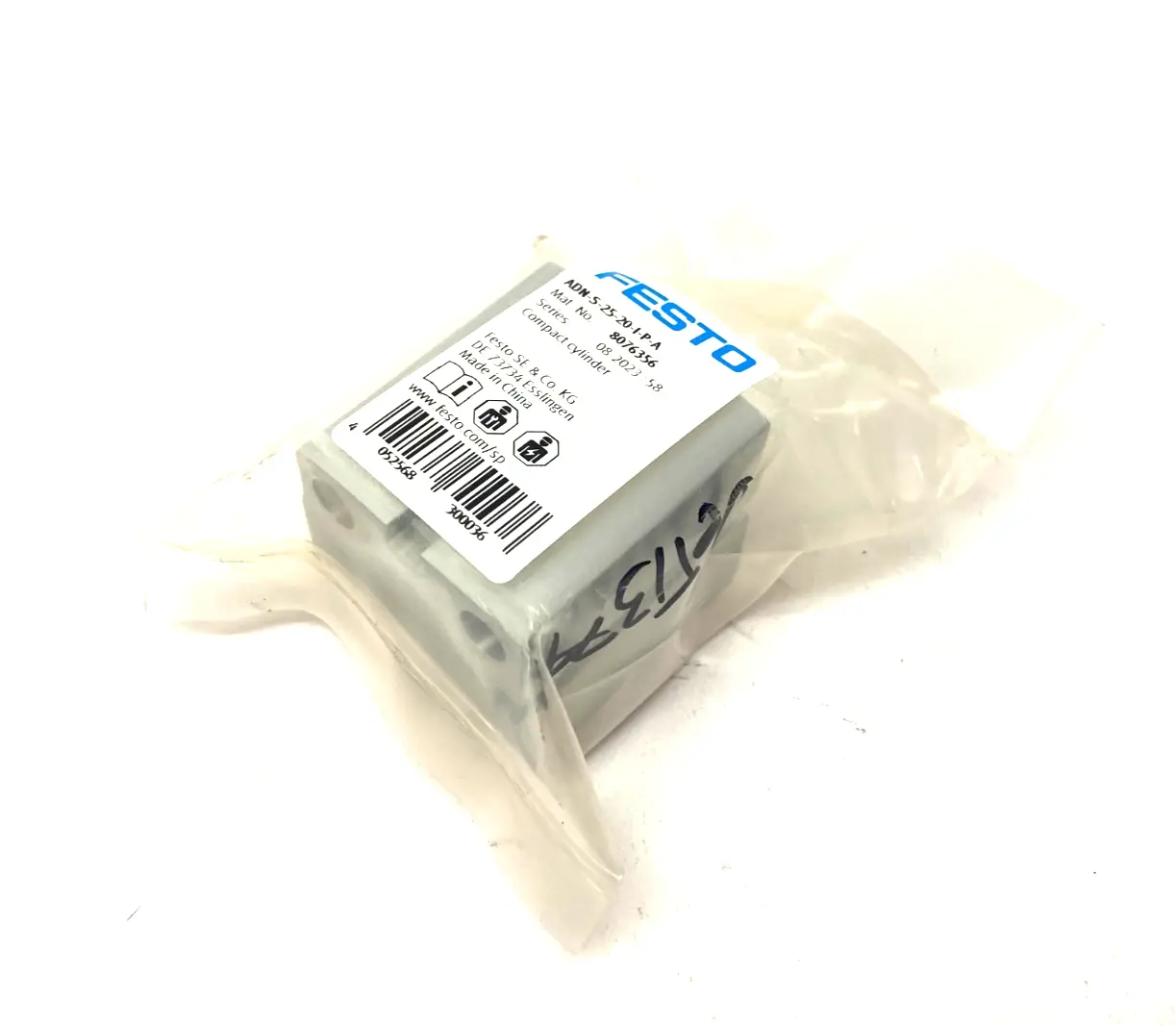 ADN-S-25-20-I-P-A, 8076356 | Festo ADN-S-25-20-I-P-A Compact Cylinder Dbl-Acting 20mm Stroke 8076356 - New Other