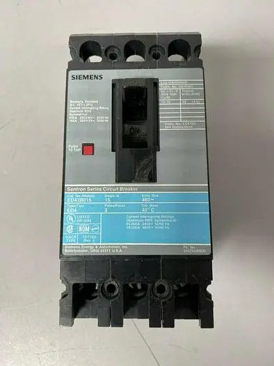 Used SIEMENS EBD43B015 SENTRON SERIES CIRCUIT BREAKER Electronics & Components | Equipment Lab #485977