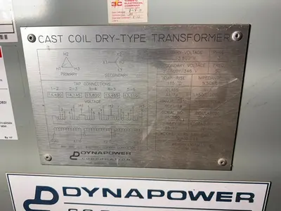 DYNAPOWER 2000 kVA 13800 Delta to 600Y 3PH Dry Type Transformer Copper Windings