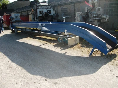 Flat Black Rubber Belt Conveyor 600mm wide x 7,600mm long