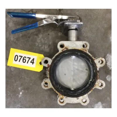 Used 6" Keystone Figure 920 316 Stainless Manual Butterfly Valve