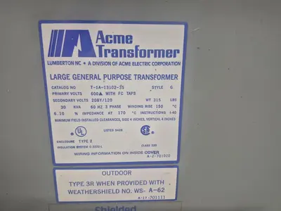 Used ACME TRANSFORMER ACME TRANSFORMER Transformers British Columbia CA | Steep Hill Equipment Solutions #1362806