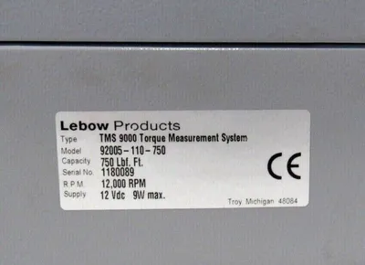 NEW LEBOW PRODUCTS 92005-110-750 TORQUE MEASUREMENT SYSTEM 92005110750