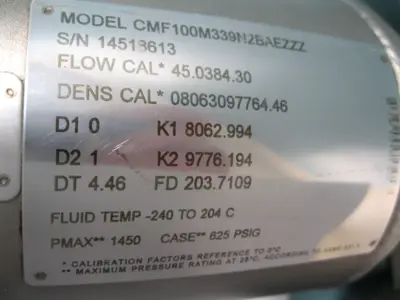 USED Micro Motion CMF100 M339N2BAEZZZ