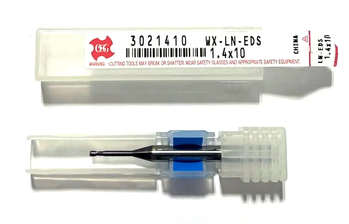 OSG 1.4mm Carbide End Mill WXL Coating Stub Length Shrink Fit 2 Flute 3021410