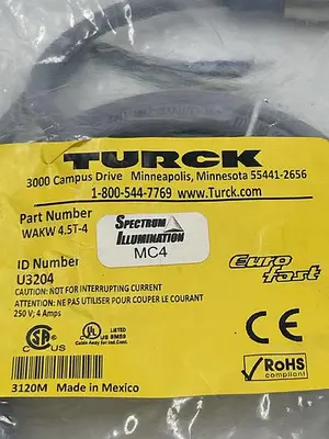 New | in-Stock TURCK TURCK WAKW 4.5T-4 Sensors | ND Industrial Surplus #1214186