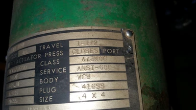 Fisher 4" 600 FLG WCB Stainless 667 E Control Valve