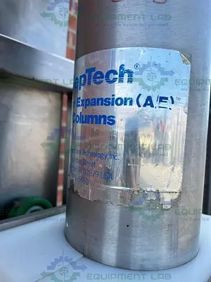 USED SEPTECH ANNULAR EXPANSION STAINLESS STEEL PREPARATIVE HPLC COLUMN W/ HAND PUMP