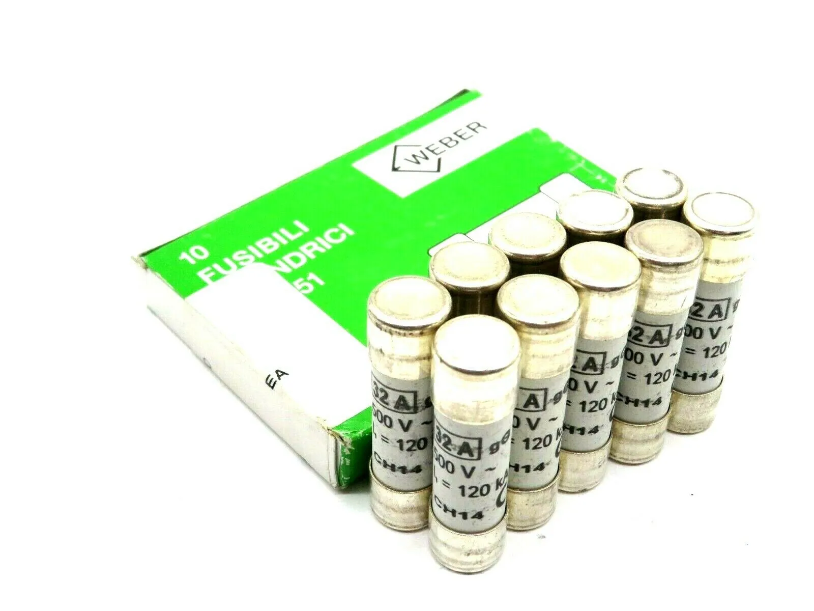 10 NEW WEBER CH14 FUSIBILI FUSE 14X51 32A 500V 1431032