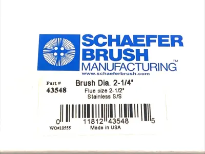 New | in-Stock Schaefer Brush Stainless Steel Wire Brush 2-1/4" Flue 2-1/2" Mandrel Mounted Brushes Michigan US | Maverick Industrial Sales #1399985