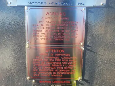 900 hp, 2300 volts, 3570 rpm, Electric Motor Type AMCA-UZ