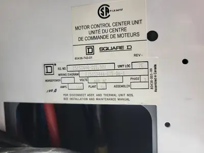USED SQUARE D MODEL 6